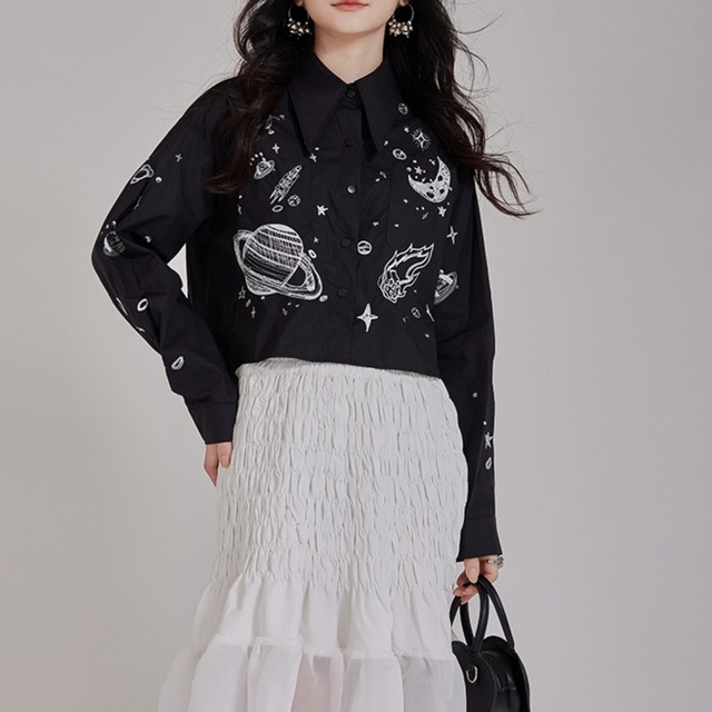 Space Pattern Short Shirt 00820