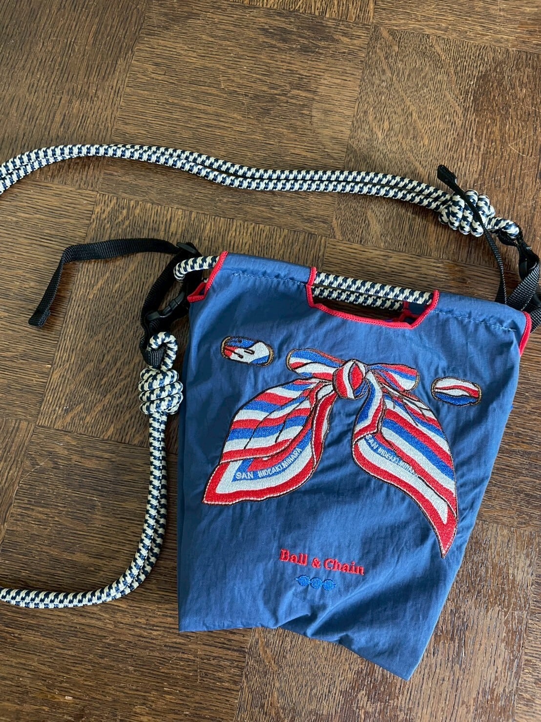 ✨Ball＆Chain スカーフ リボン柄 デニム　Ｍ　表参道店限定　完売　希少 Ball＆Chain スカーフ リボン柄 デニム M 表参道店限定