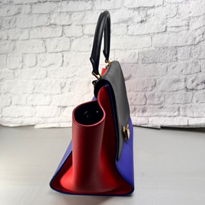 CELINE セリーヌ トラペーズ スモール レザー ハンドバッグ マルチカラー A-14223