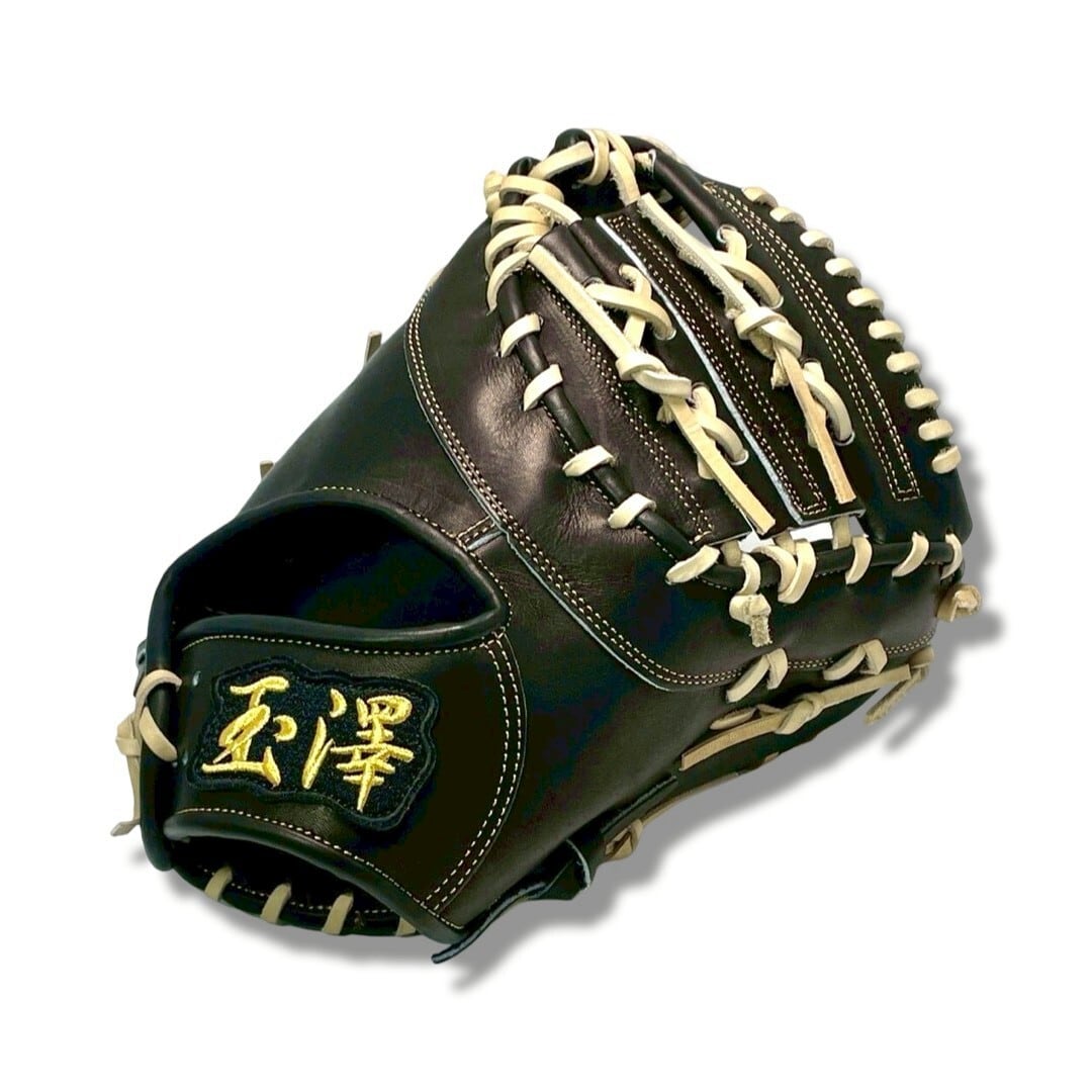 【硬式】玉澤 ファーストミット DELUXE TKF₋1007DX型 別注カラー(本体:ブラック:キャメル )カンタマ