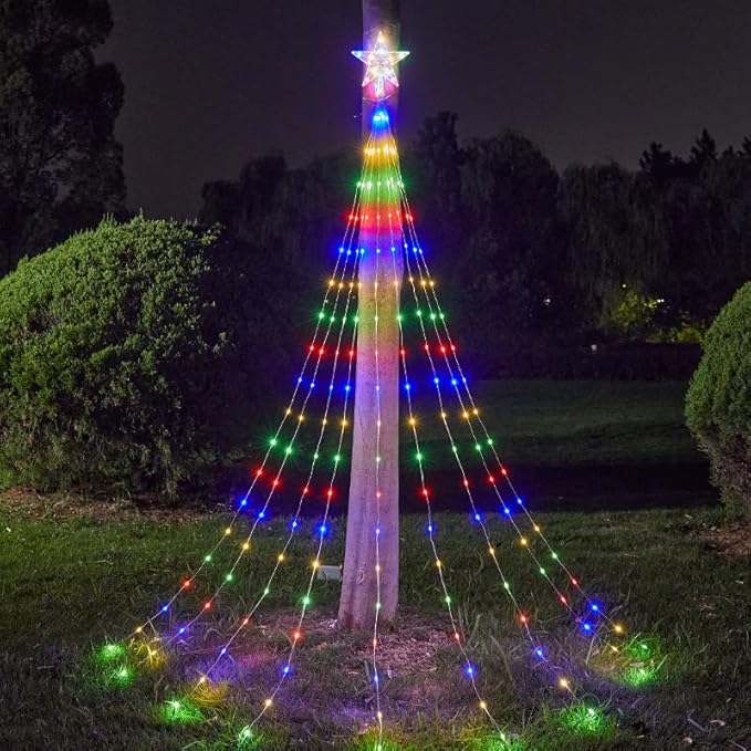 イルミネーションライト 屋外 ソーラー クリスマスツリーライト 350球