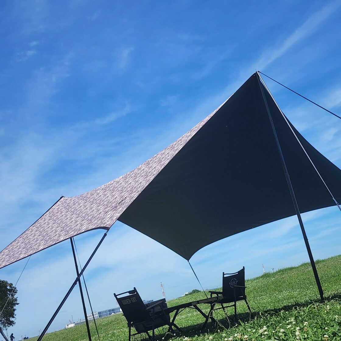 カーブドタープ CURVED TARP MILITARY DIGITAL GREY M CAMPING CLUB 