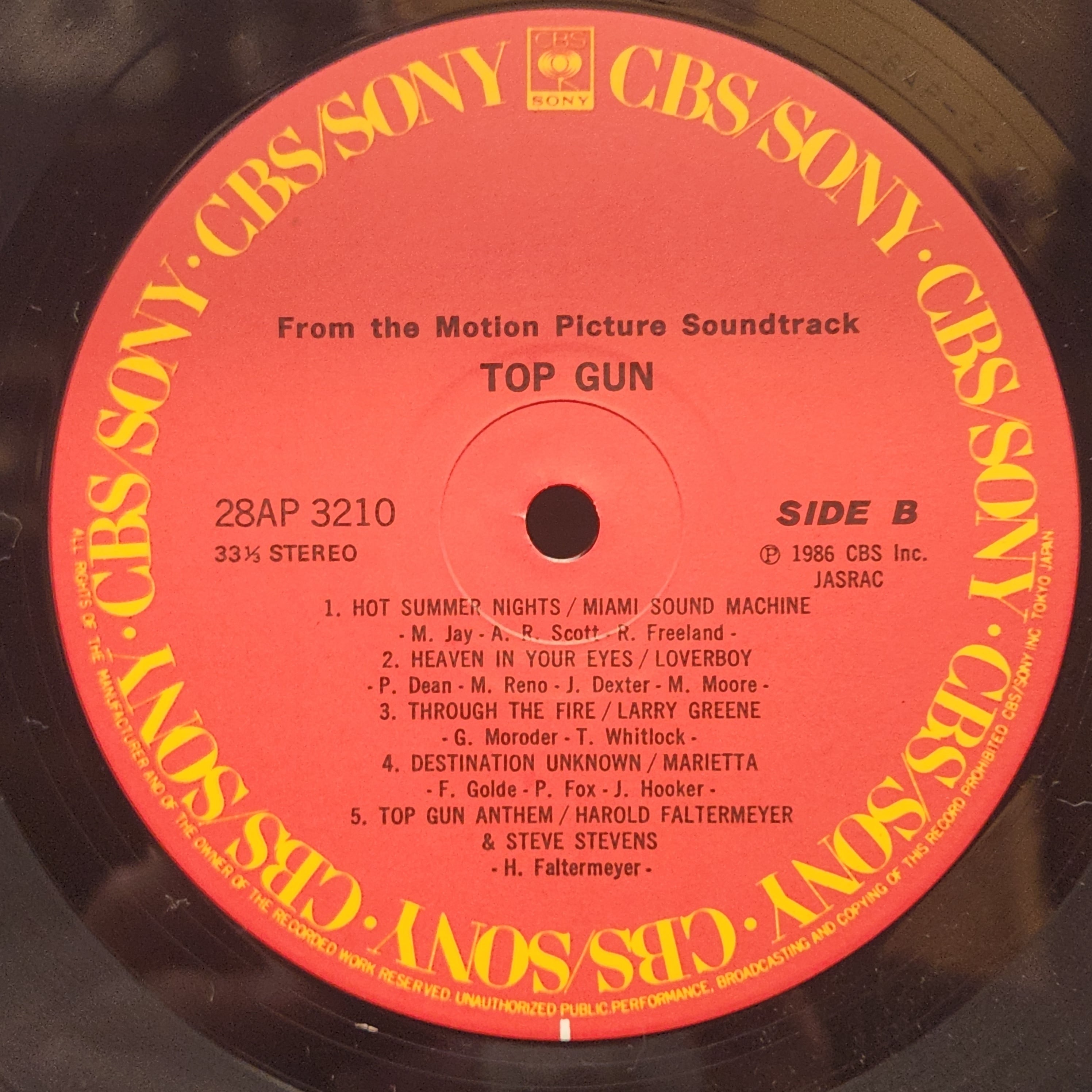 Various / Top Gun (Original Motion Picture Soundtrack) [28AP 3210] - 画像4