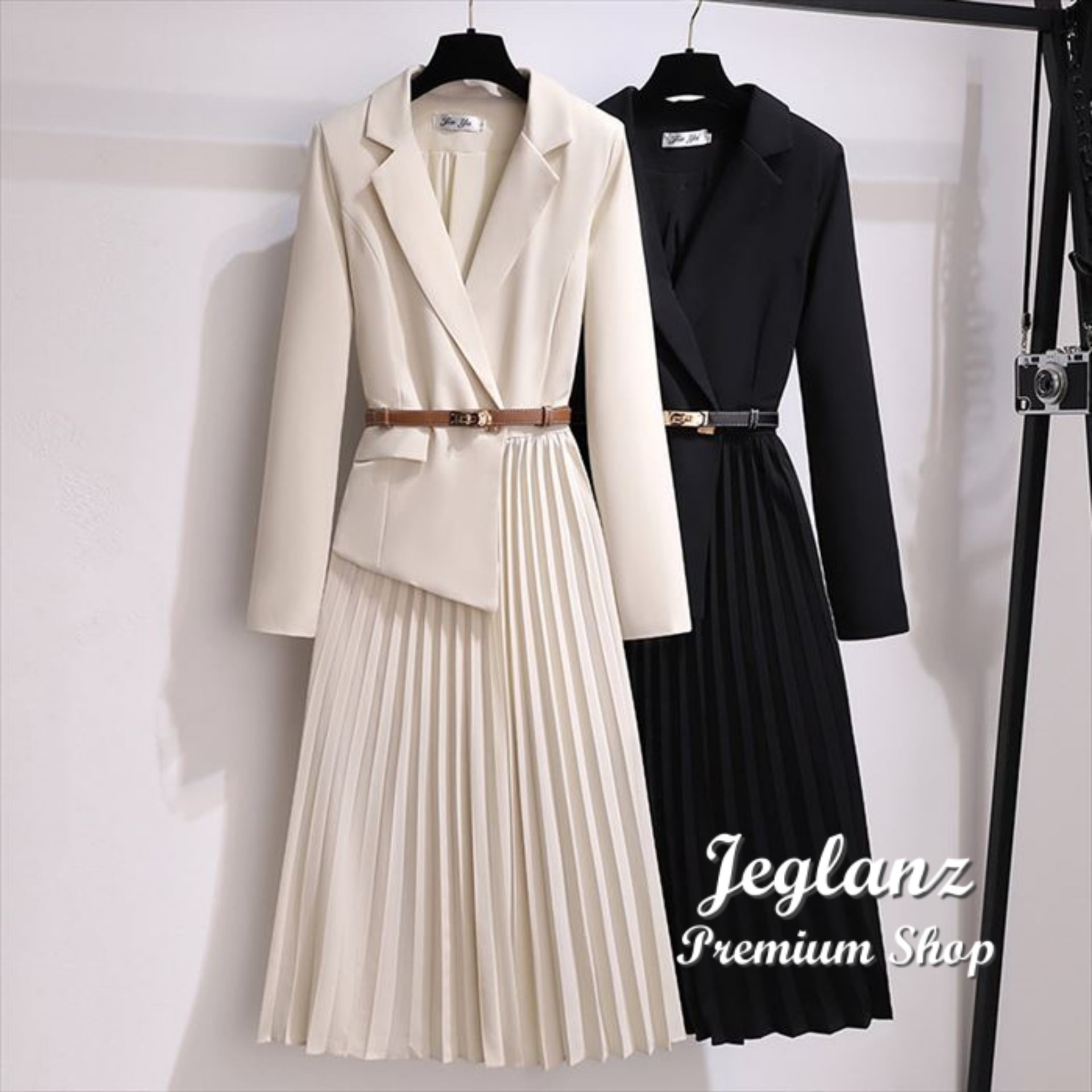 2色 ワンピース ドレス フォーマル Vネック 切替 プリーツ スカート 細見え ♪ (O1748)γα