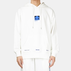 SALE 送料無料【HIPANDA ハイパンダ】メンズ ブルーパンダプリント フーディー スウェット MEN'S BLUE PRINTED HOODIE SWEAT SHIRT / WHITE・BLUE