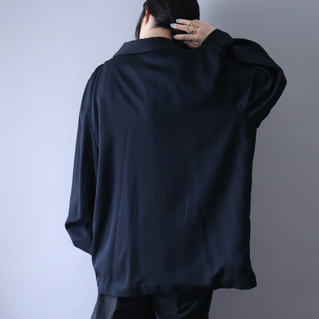 super over silhouette double button black easy tailored jacket