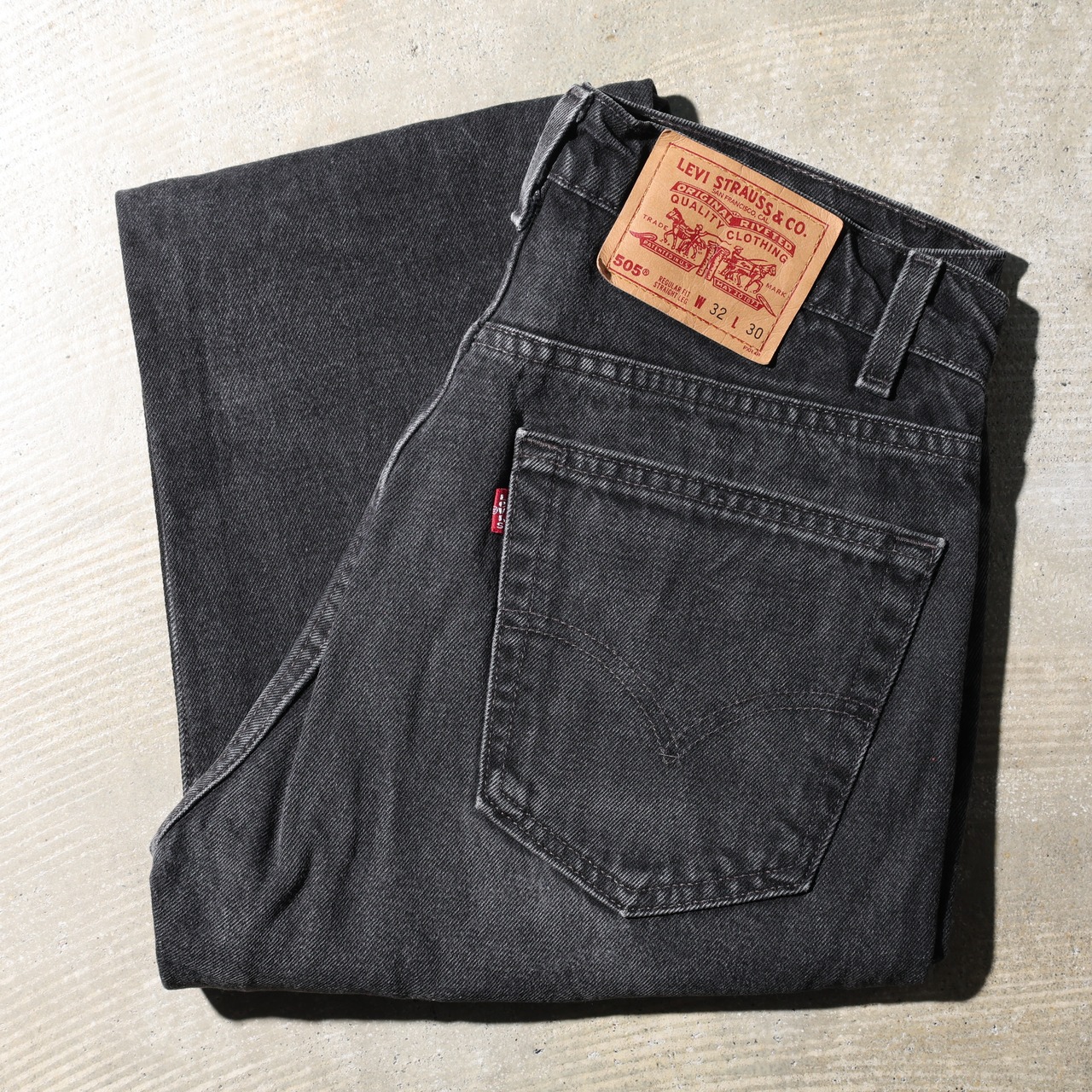 32×30 USA 97年 Levi’s 505 サルファー ブラック デニムパンツ