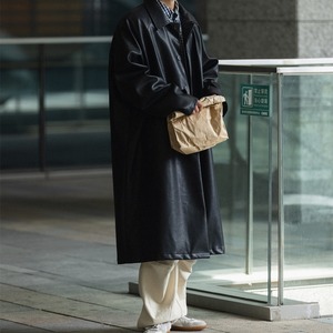 フェイクレザーシンプルロングコート　987