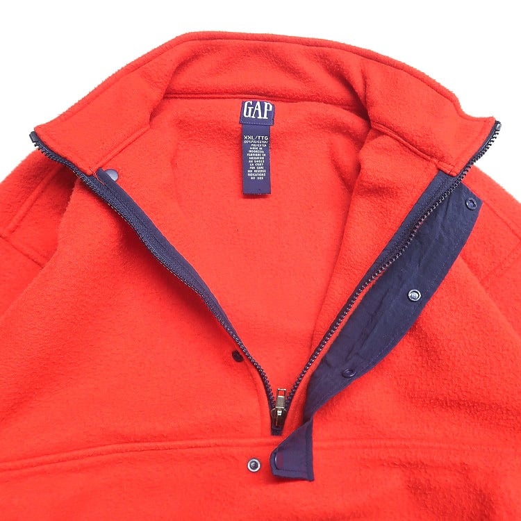 【VINTAGE】90s OLD GAP アメリカ直輸入❗️ フリース　古着女子 XL』GAP ギャップ ハーフジップボアフリース フリースジャケット
