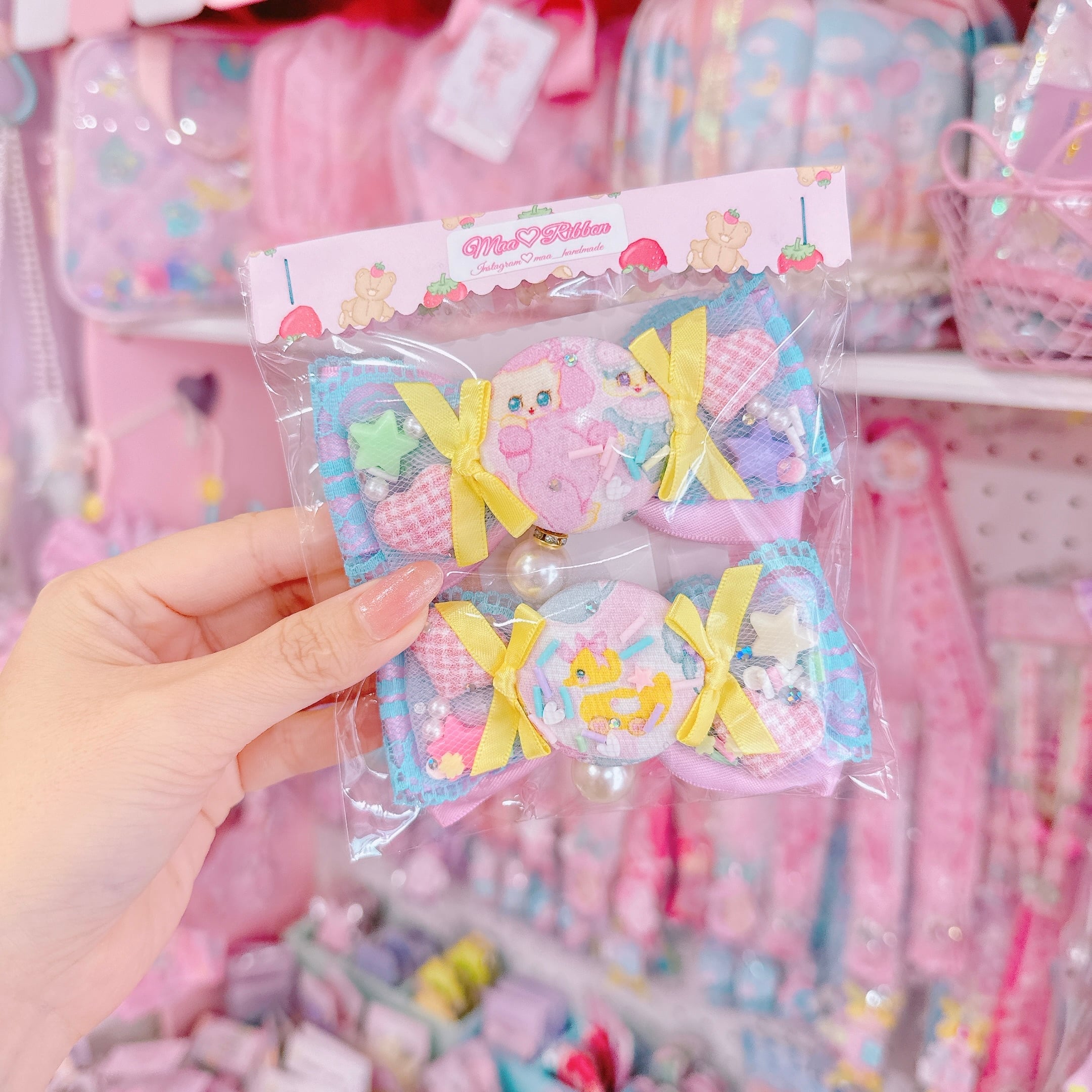 【R14】53-20くるみキャンディチュールツインヘアクリップ