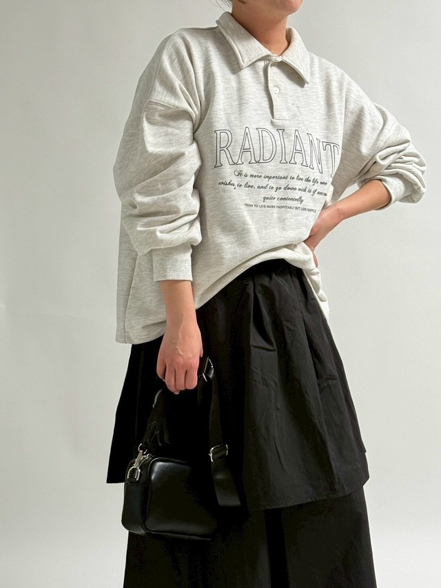 裏毛ロゴptポロPOスウェットプルオーバー