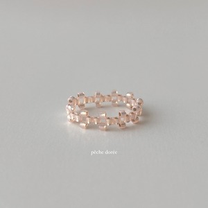 lace design ring - pêche dorée【期間限定】