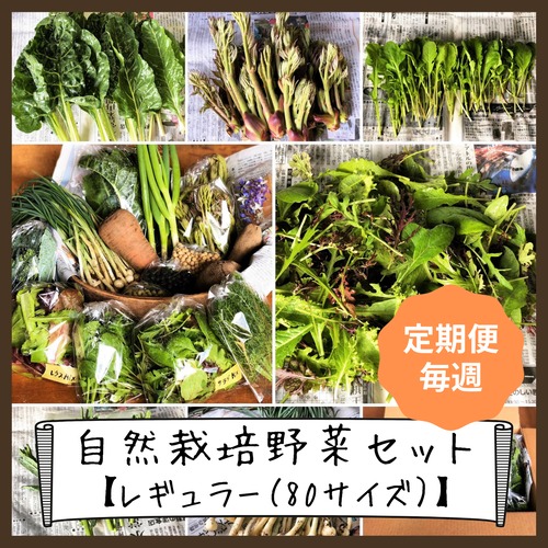 信州産 自然栽培『レギュラー定期便』毎週発送 80サイズ（農薬、肥料不使用）