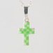 CROSS   green & clear   - necklace -