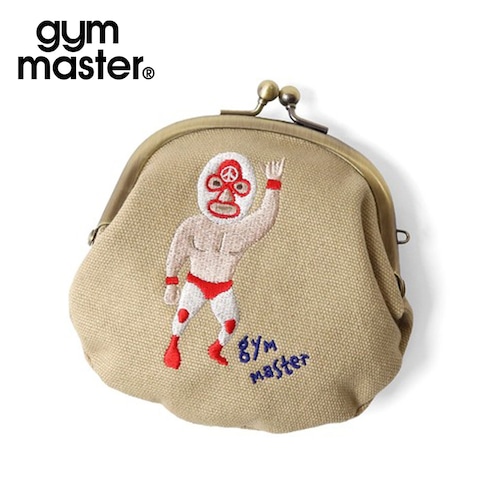 gym master ジムマスター 覆面レスラー ガマグチ ミニポーチ ポーチ 小物入れ コットン 帆布 がま口 イヤホン アクセサリー ハンドクリーム 目薬 かわいい おもしろ キャラクター メンズ レディース ギフト G521799 BEIGE