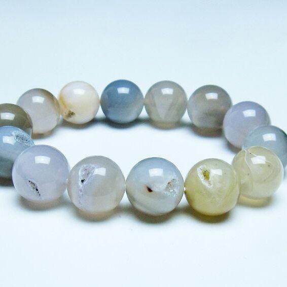 アゲート 笑口ブレスレット 16mm 一点物 メール便可 [M便 1/10] 111-39653