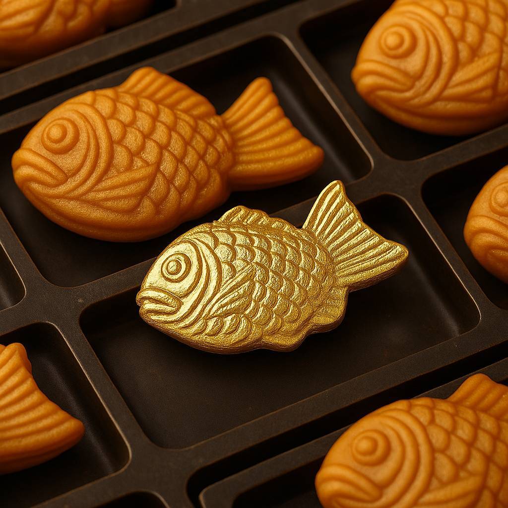 たい焼き型　金型　2個セット ☆2g☆ 純金 たい焼き モチーフ 約2g お守り【JUNGOLD】【RNP00867