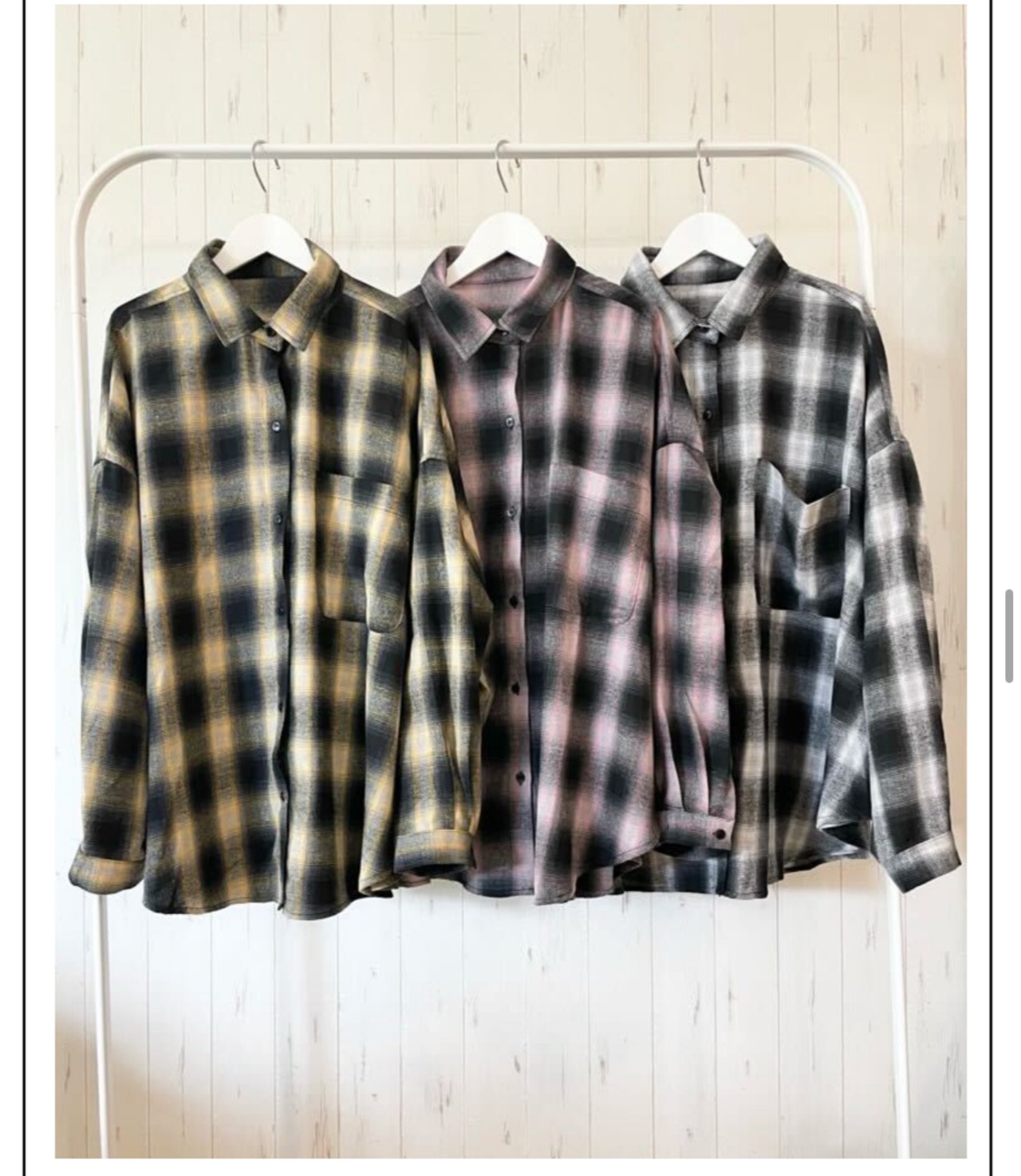 ルスポレ カラーオンブレオーバーチェックシャツ 25317066