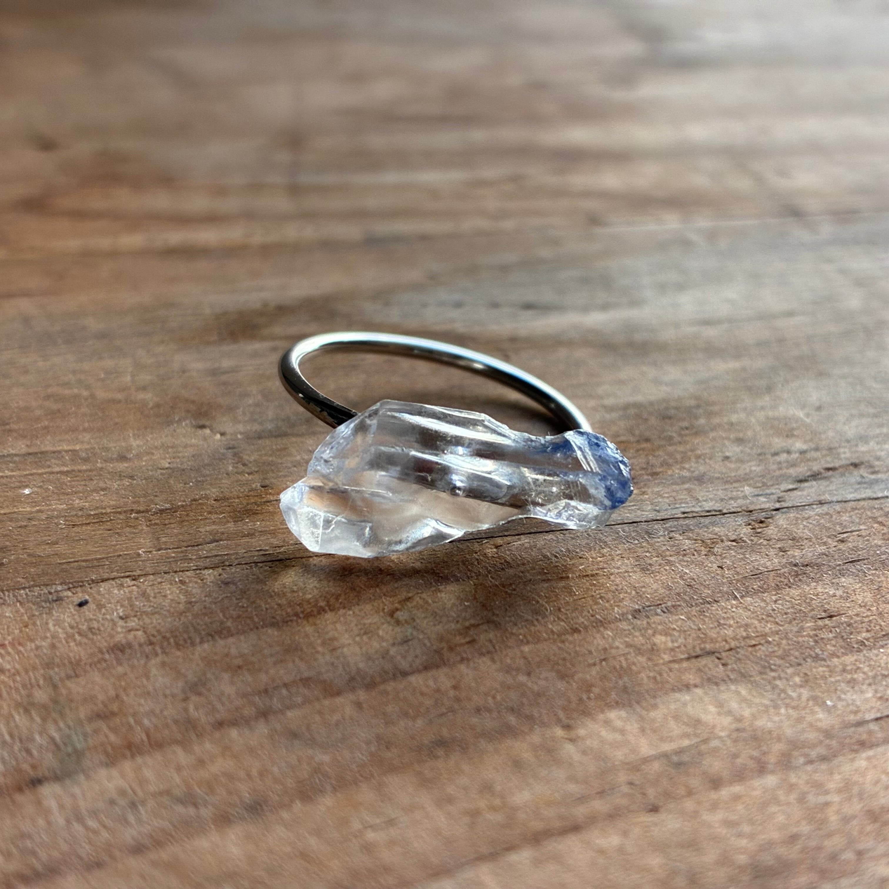 一点もの】 デュモルチェライトインクォーツ 鉱物リング 原石 指輪