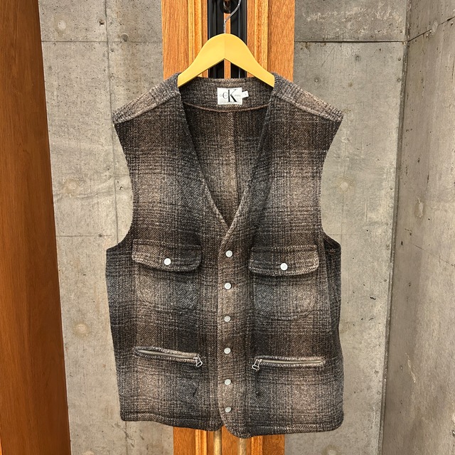 CALVIN KLEIN WOOL CHECK VEST