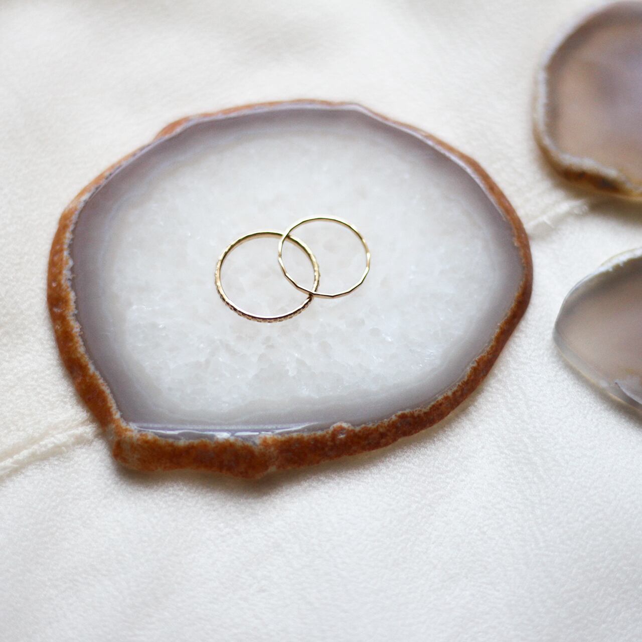 アゲートプレート3点セット／ホワイト・グレー（オーダーメイド