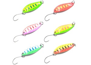 【人気】ナイトアーミー 釣具 3.5ｇ トラウト スプーン 6色入り ルアー セット 渓流 管釣り 湖 イワナ ヤマメ ニジマス ブラウン