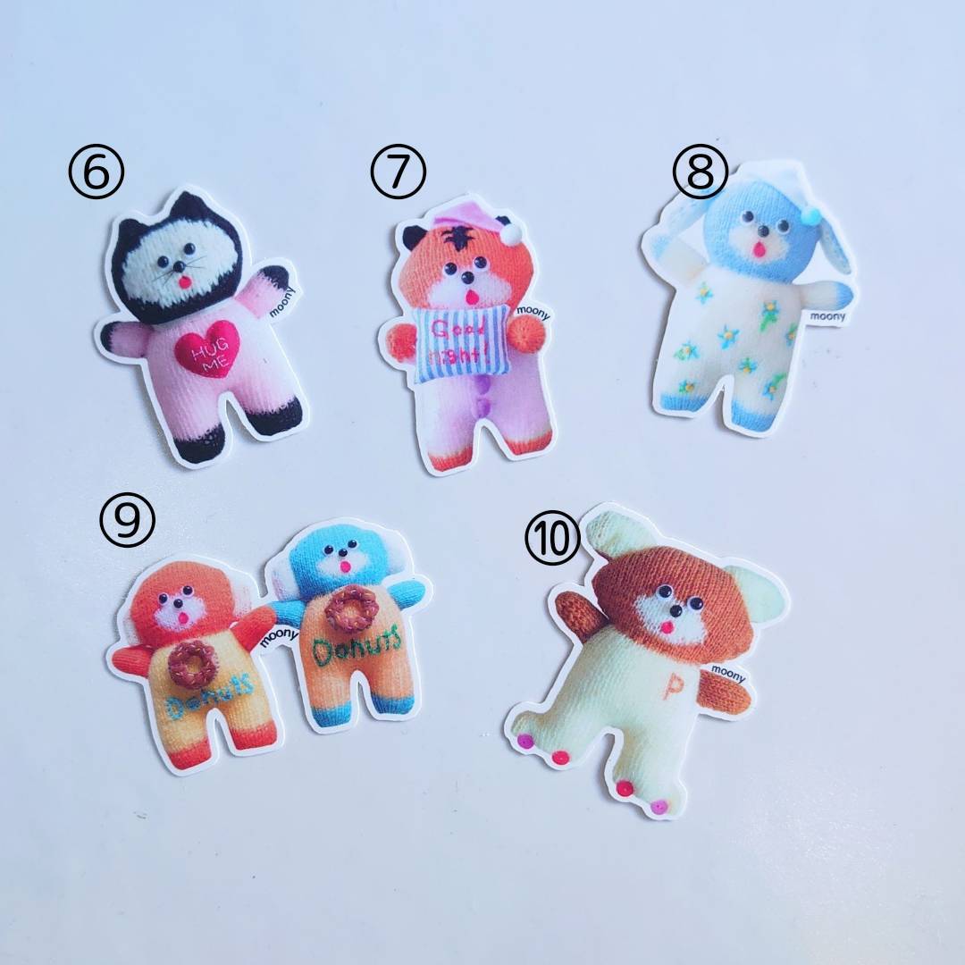 おつおつ　アイコンぬい+ステッカー7種 ダイカットステッカー どうぶつたち | nancawashop