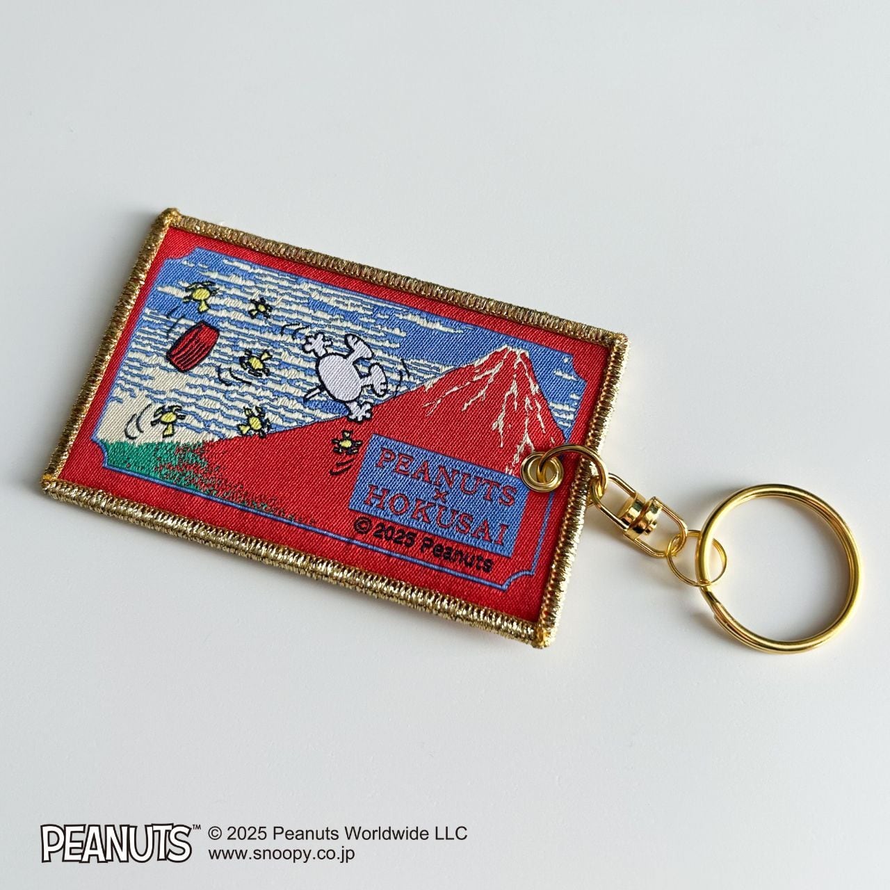 2/21・18時予約】スヌーピー 刺繍キーホルダー 葛飾北斎 凱風快晴