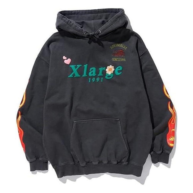 エクストララージ スウェットパーカー PIGMENT DYLED PUFF LOGO PULLOVER HOODED SWEAT XLARGE [並行輸入]