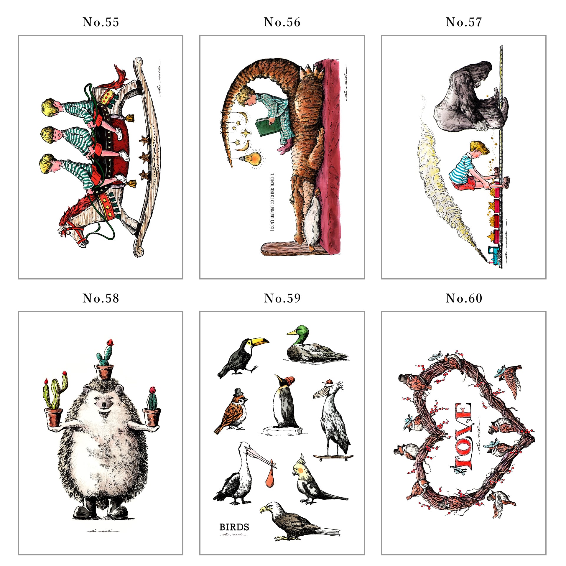 お好みのイラストカード3枚セット（キャンバス加工 / 全100種類