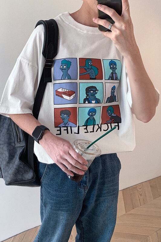 全3色 Tシャツ カットソー プリント カジュアル シンプル