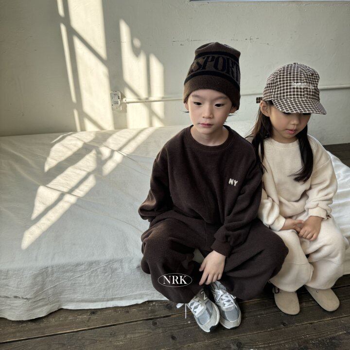 予約】NRK*Fleece top and bottom【裏起毛】 韓国子供服 ベビー