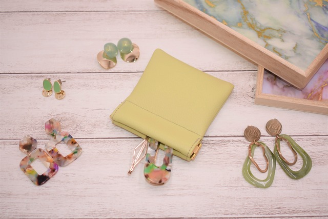 [Adorer] バネ口 小物入れ 携帯ミニ ケース (グリーン) アクセサリー コインケース 工房 手作り 日本製 エコパッケージ MX-0019-179