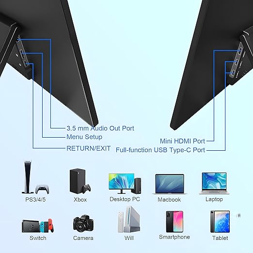 18.5インチ ノートパソコン用ポータブルモニター、1080P ノート 18.5インチ ノートパソコン用ポータブルモニター、1080P ノート