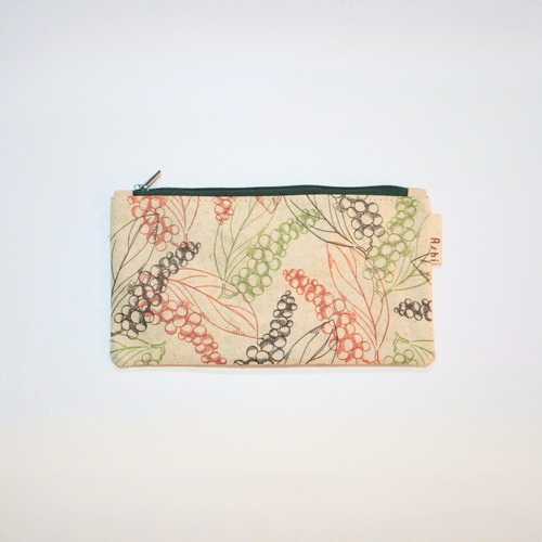 Ashi｜亜紙 Flat Pouch M＊Pepper Corn 胡椒柄 紙ポーチ バナナ ハンドメイド