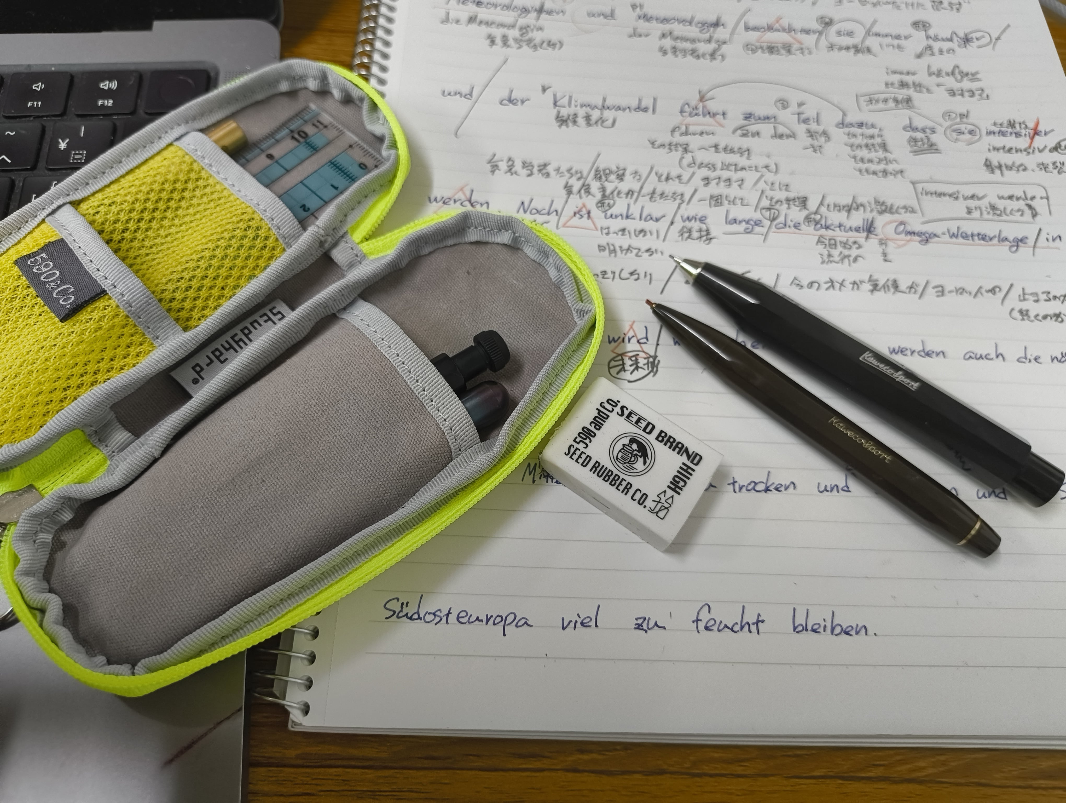 studyhard】Sports&Travel Pencase (シアンブルー×黄緑) | 590&Co.