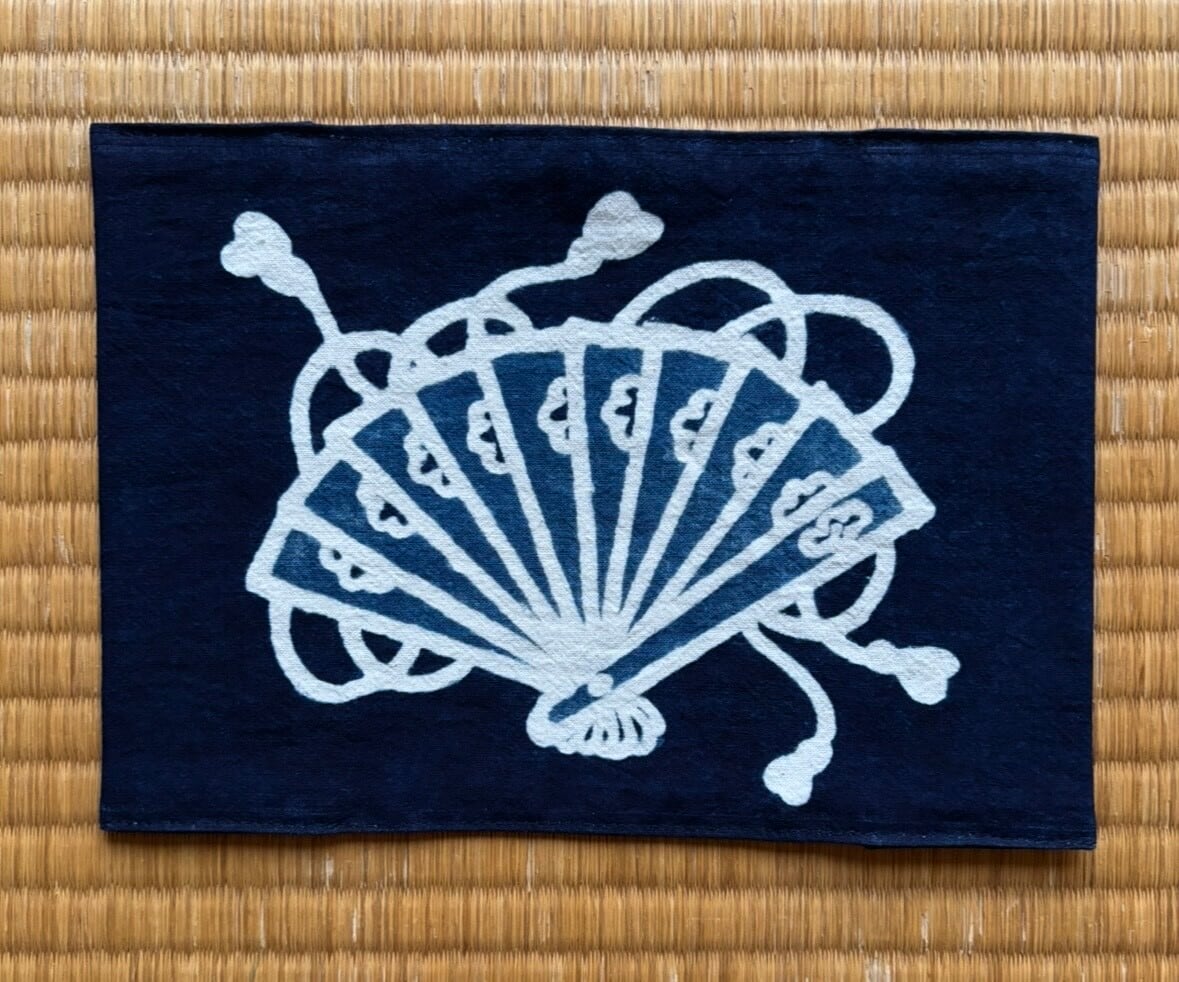 筒描藍染 暖簾 花尽くし | 長田染工場