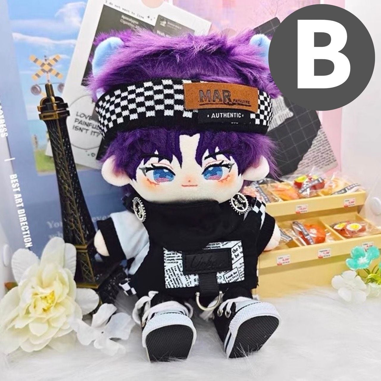 20cm ぬい服 着せ替え 黒 全身 ストリート 韓国 ブラック かっこいい