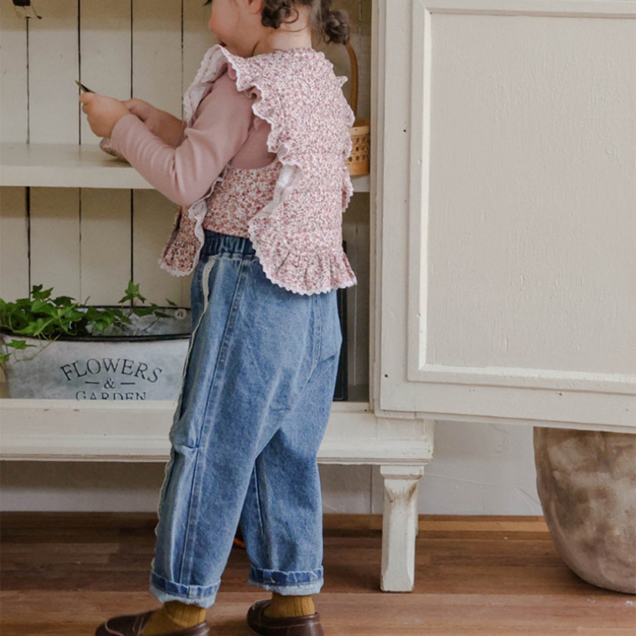 「予約販売」秋フリル付きジンズ