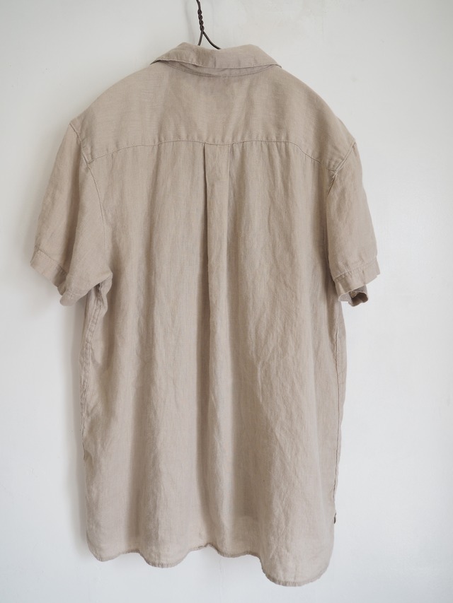 IKE BEHAR Pure Linen Open Collar Shirt