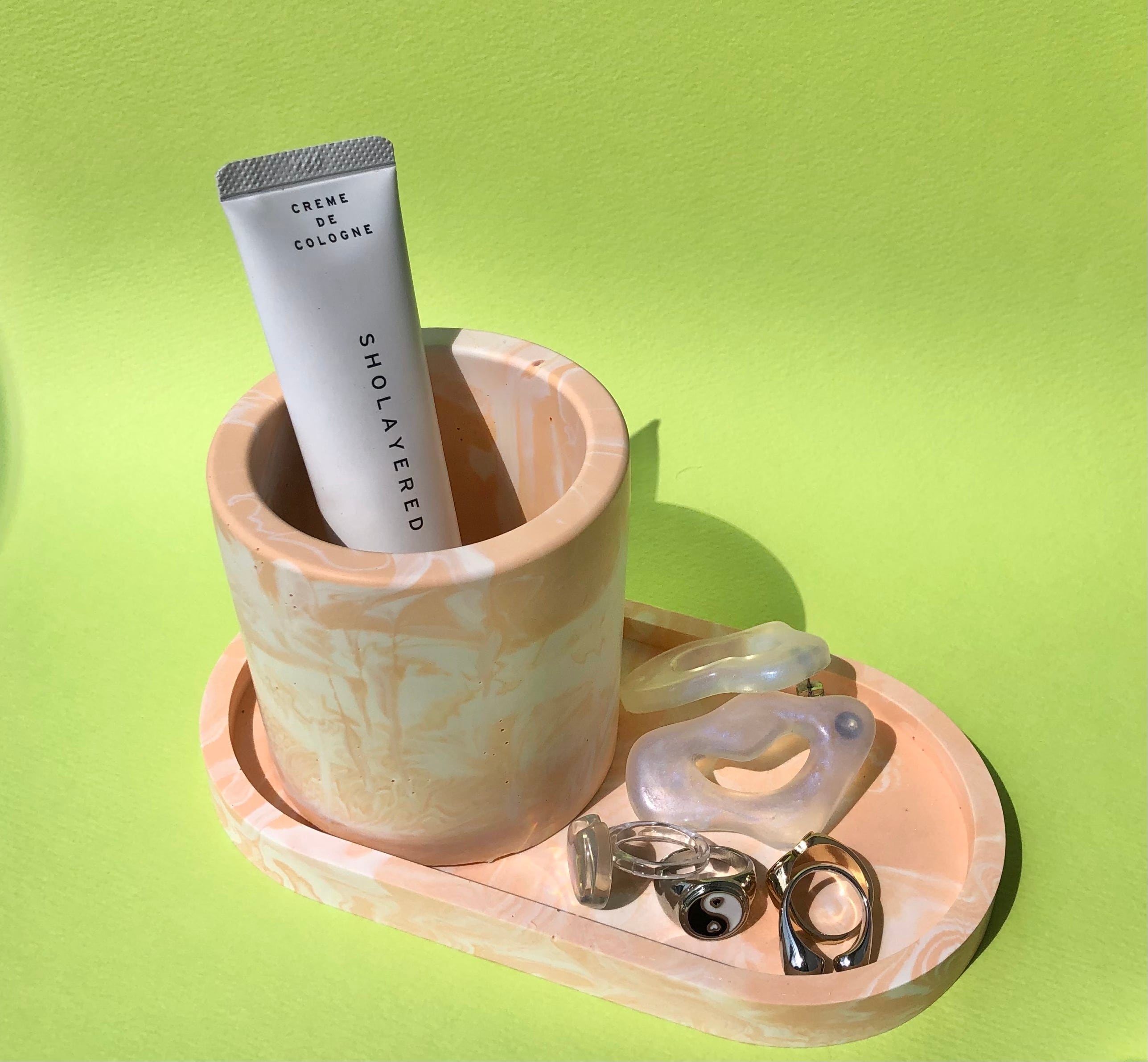 ペンスタンド ペンポット 小物入れ ジェスモナイト 韓国インテリア