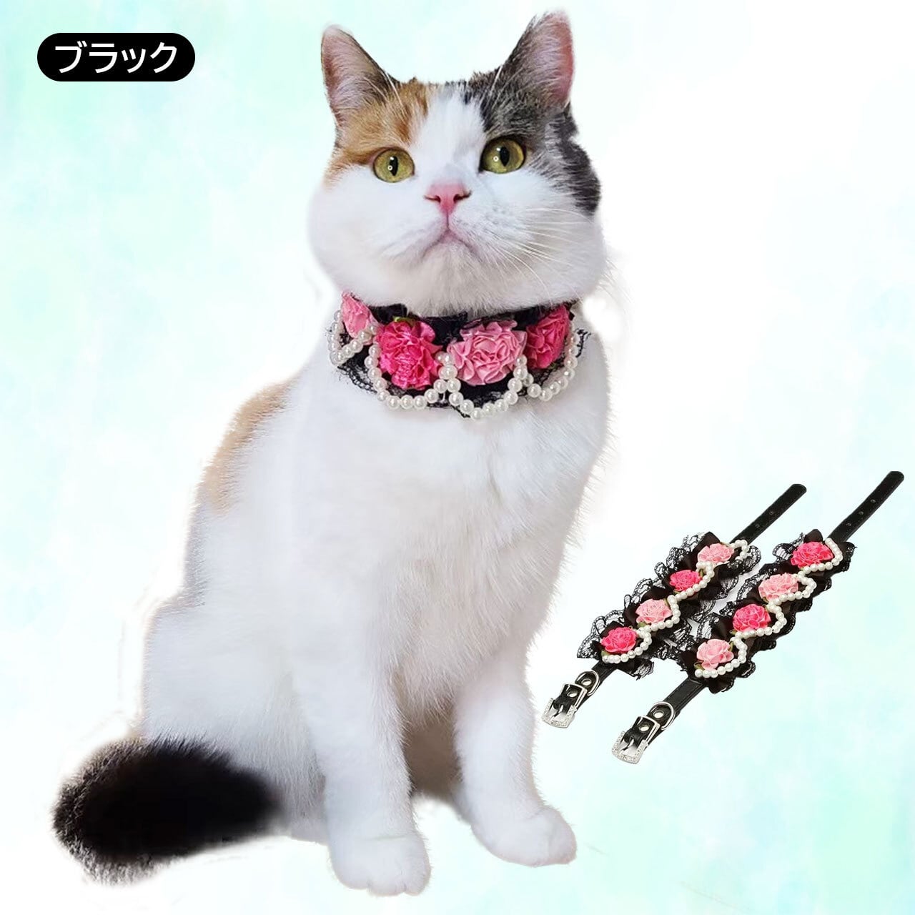 可愛い大輪フラワー、わんちゃん猫ちゃん用首輪