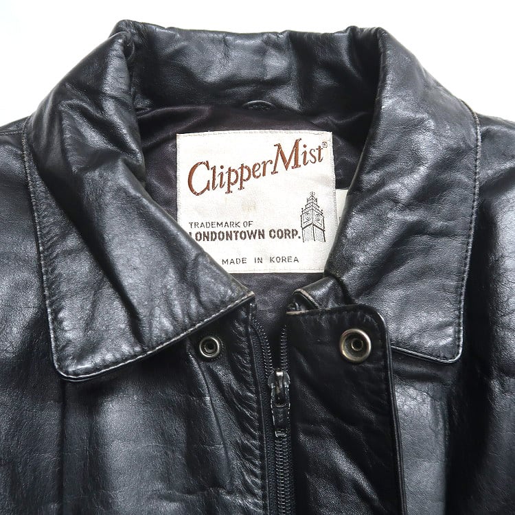 古着 70年代~ Clipper Mist 本革 レザージャケット ブルゾン ブラック 古着 70年代~ Clipper Mist 本革 レザージャケット ブルゾン ブラック
