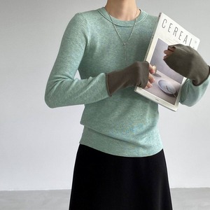 bicolor slim knit m-0075