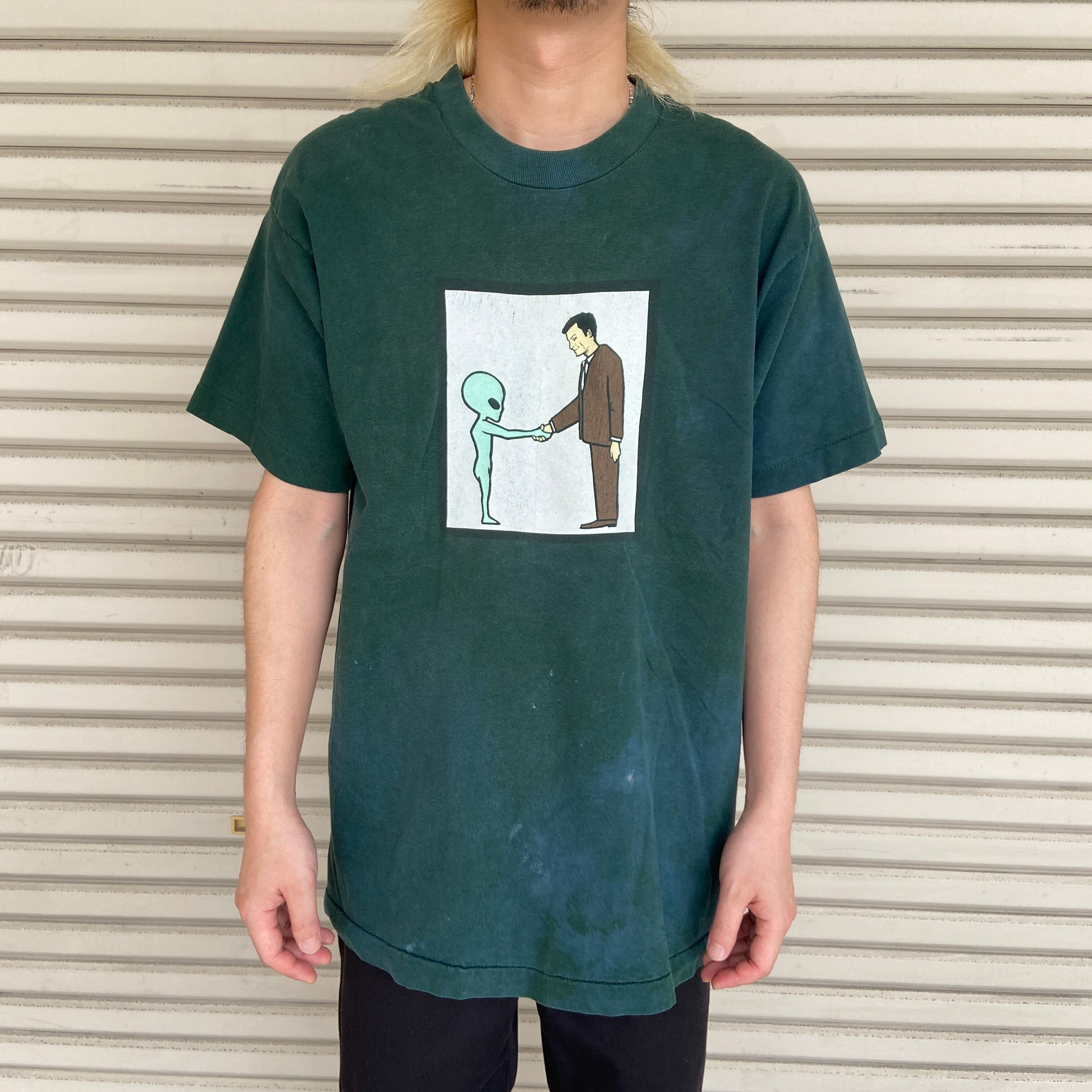 【used】ヘルメット　バンドT helmet L ヴィンテージ　エイリアン 90s USA製 ヘルメット バンドTシャツ バンt エイリアン 緑 L | 古着屋 Uan