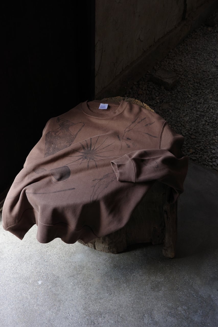 【受注生産】physis block-printed sweat top / Brown