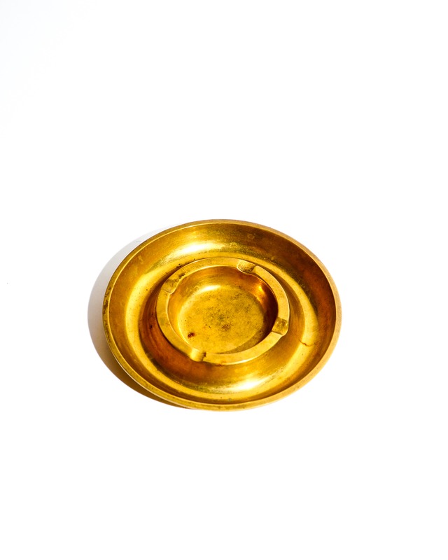 70s Italian-made double-walled brass ashtray