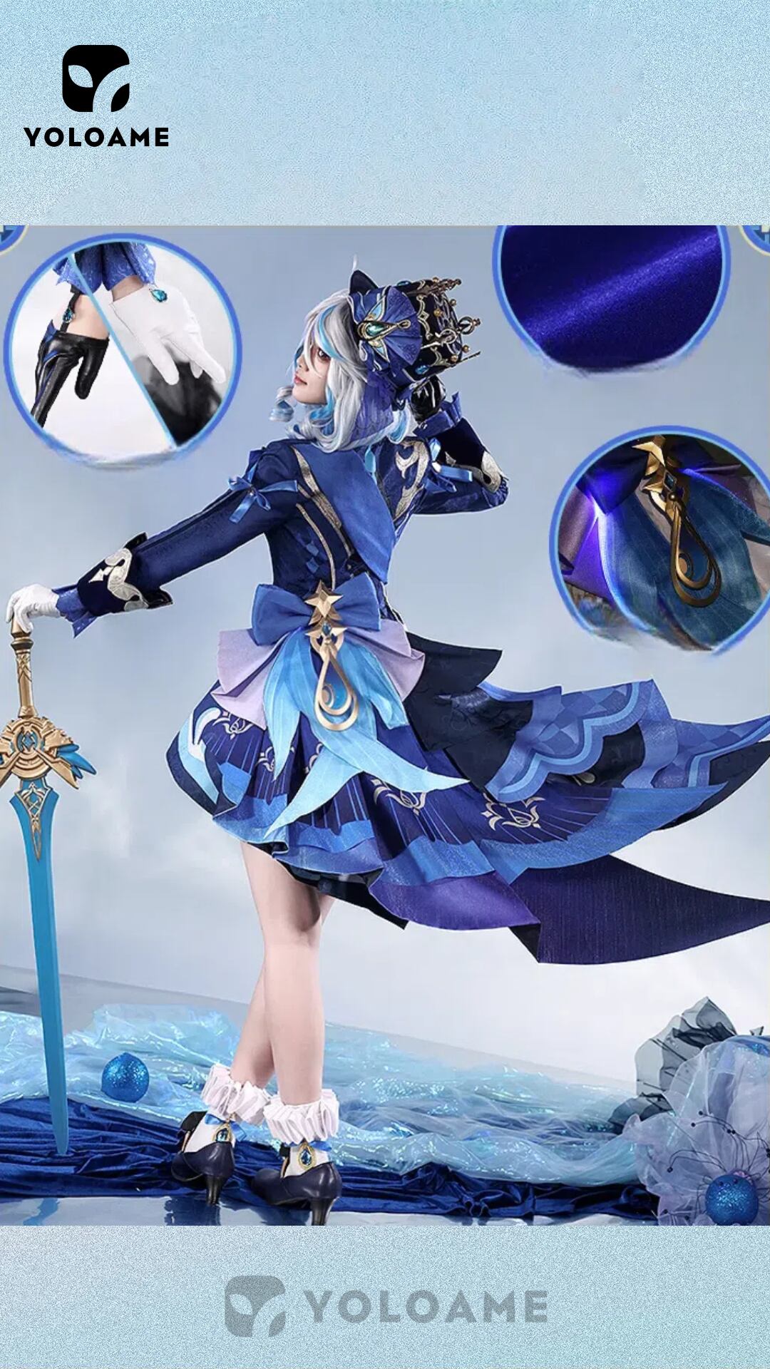 三分妄想 原神 フリーナ コスプレ 衣装 黒 | YOLOAME公式コスプレ衣装