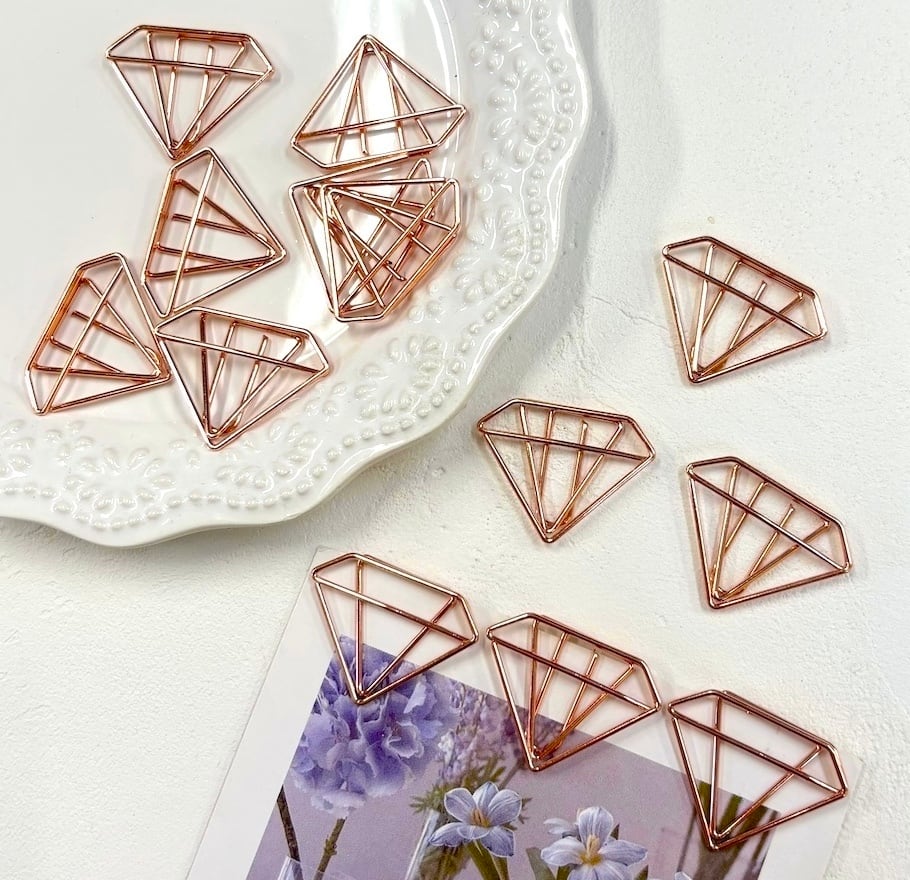 ダイヤモンド クリップ 】ピンク 20個入り ピンクゴールド 宝石 ダイヤ