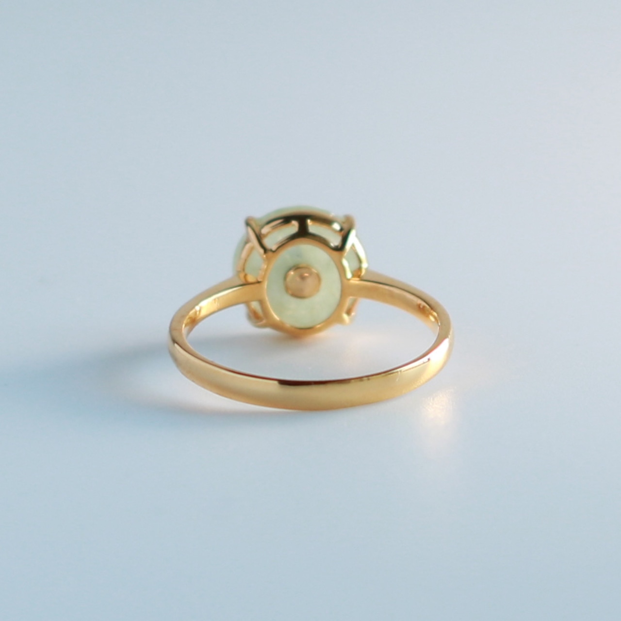 【13号】 K10YG 淡いグリーンの翡翠リング！！coin diamond A貨翡翠 jd_rg1598